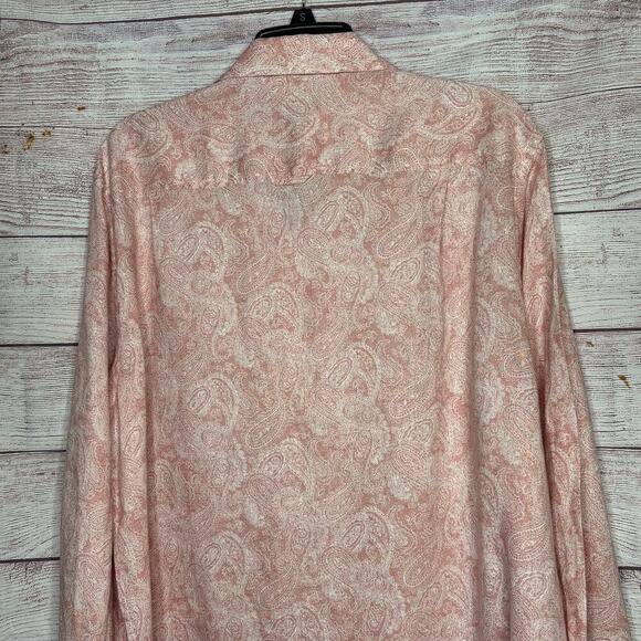 Club Room Luxury 100% Linen Men's Elevated Kona Paisley Button Down Shirt - Picture 6 of 10